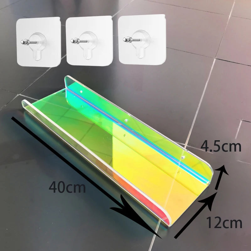 Invisible Acrylic Floating Shelf – Wall-Mounted Corner Storage