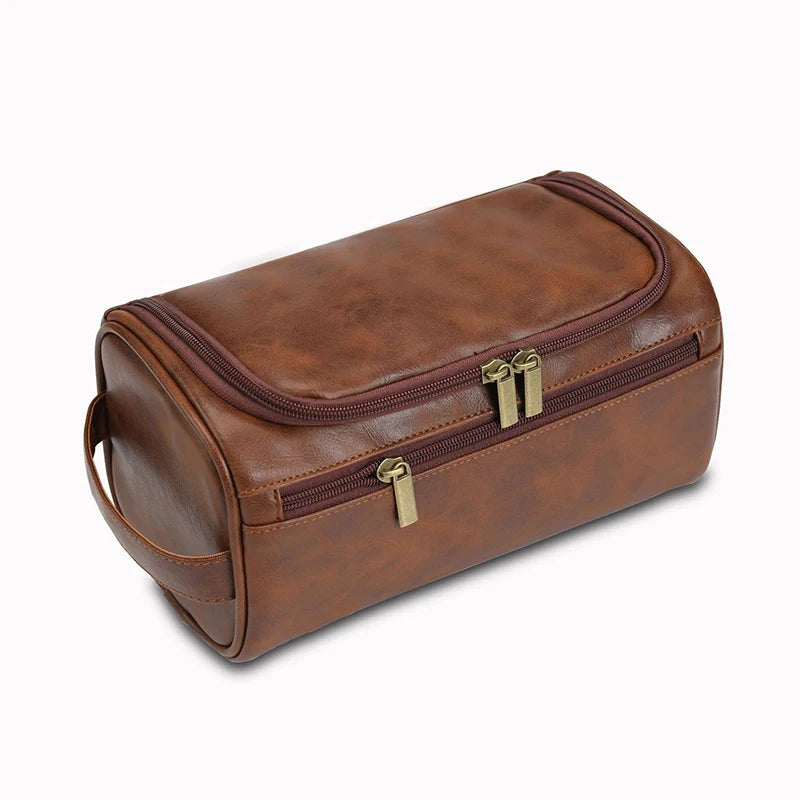 Personalized Leather Toiletry Bag – Travel Dopp Kit for Men
