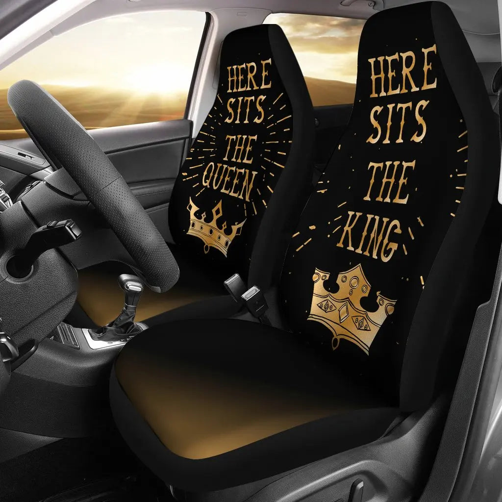 Queen and King His and Hers Car Seat Covers Set