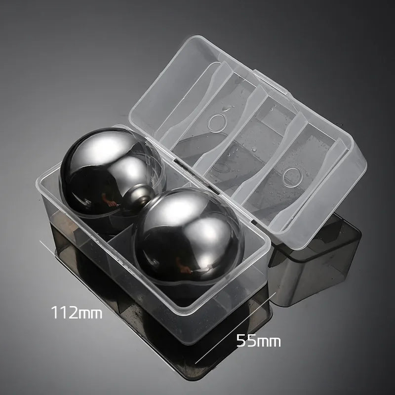 2-Piece Stainless Steel Whiskey Stones – Round Reusable Chill Balls