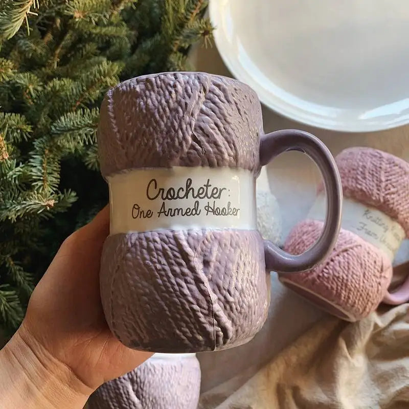 Creative Colorful Wool Ceramics Mugs coffee mug