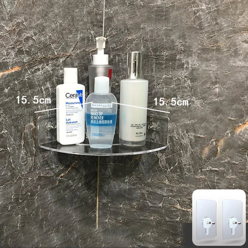 Invisible Acrylic Floating Shelf – Wall-Mounted Corner Storage