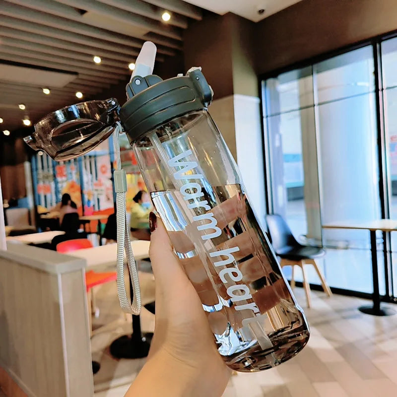 800ml Sports Water Bottle With Straw Plastic Water Bottles