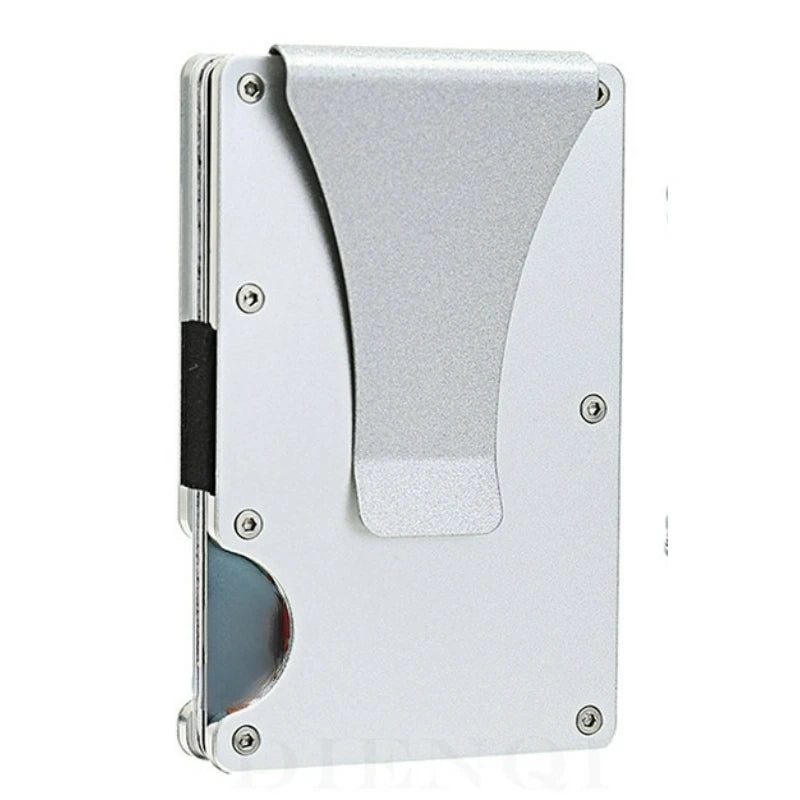 Slim RFID Metal Wallet – Minimalist Front Pocket Wallet with Money Clip