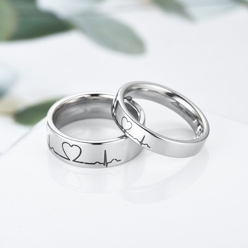 Couple titanium steel ring