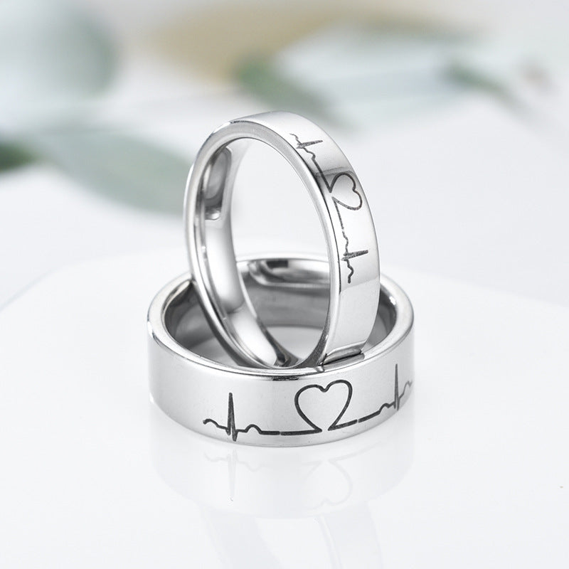 Couple titanium steel ring