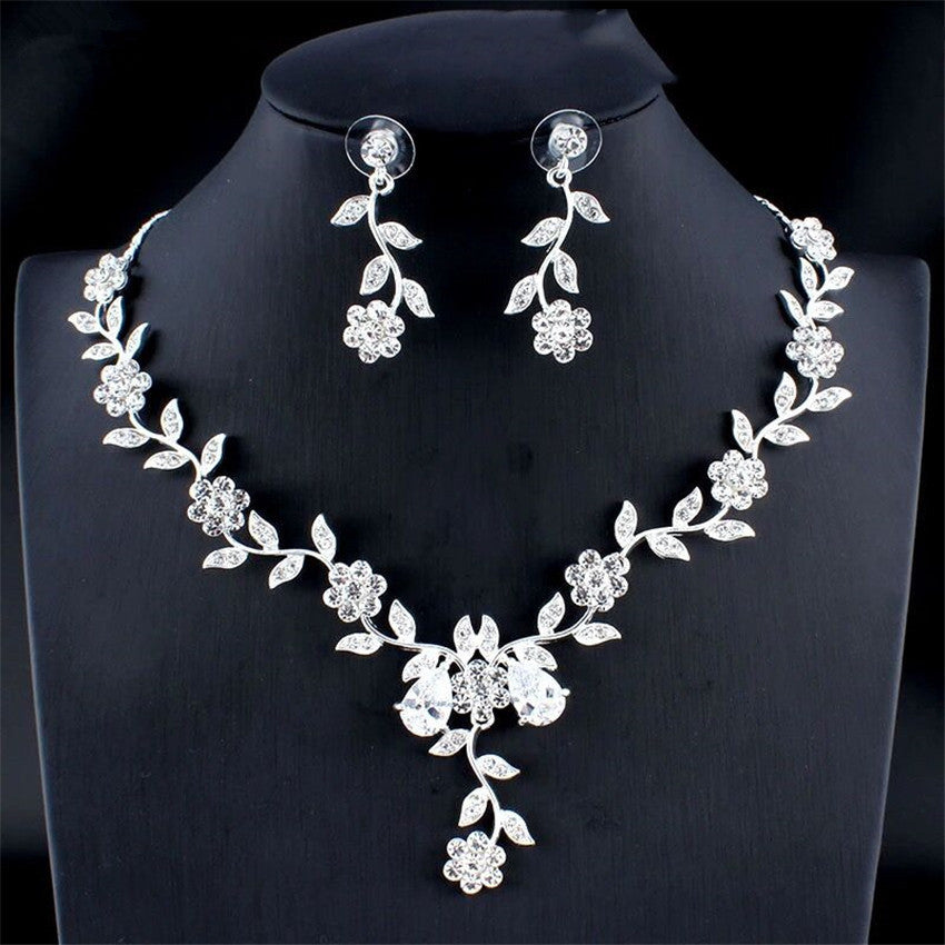 Jewelry Set Bridal Necklace Earrings Wedding Two-piece Set