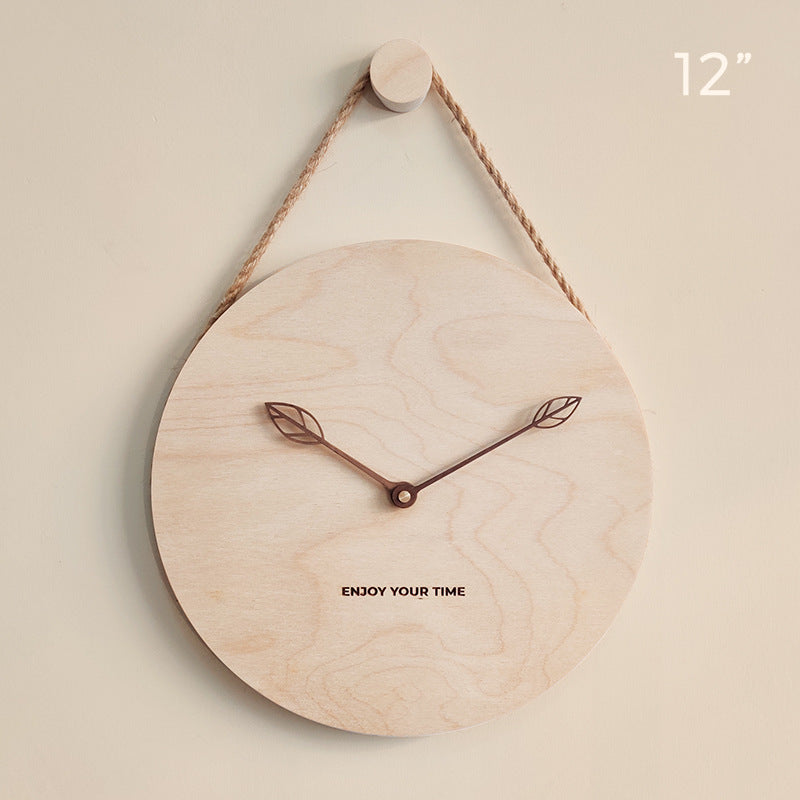 Wooden Sling Creative Wall Clock Nordic Home Living Room Clock Decoration