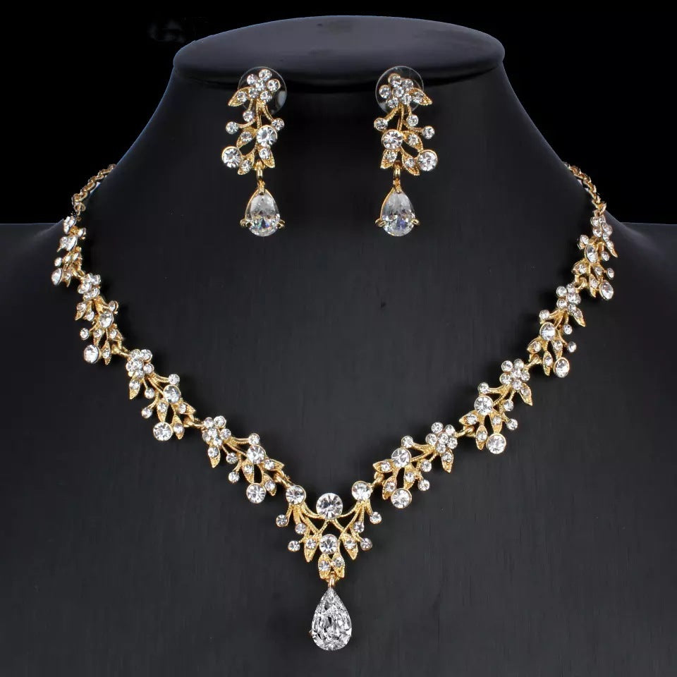 Jewelry Set Bridal Necklace Earrings Wedding Two-piece Set
