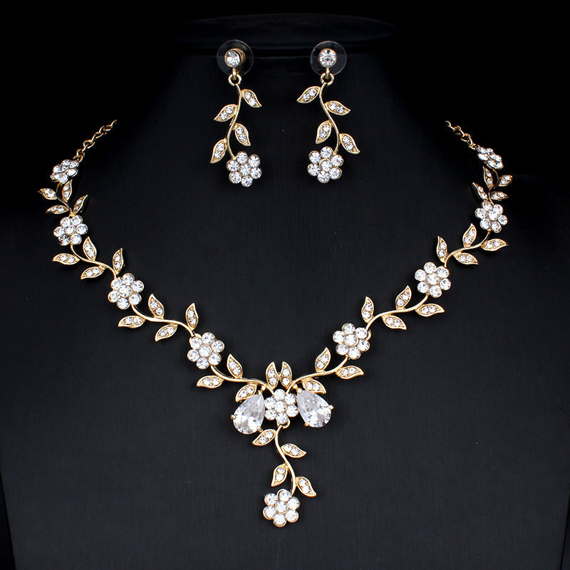 Jewelry Set Bridal Necklace Earrings Wedding Two-piece Set