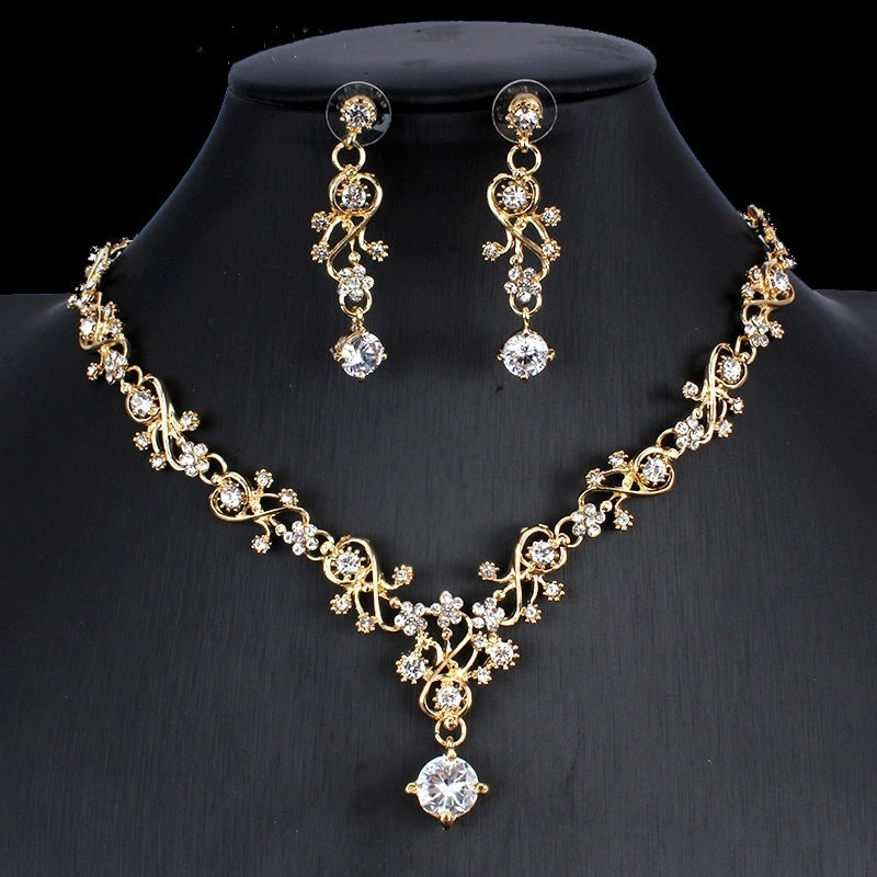 Jewelry Set Bridal Necklace Earrings Wedding Two-piece Set