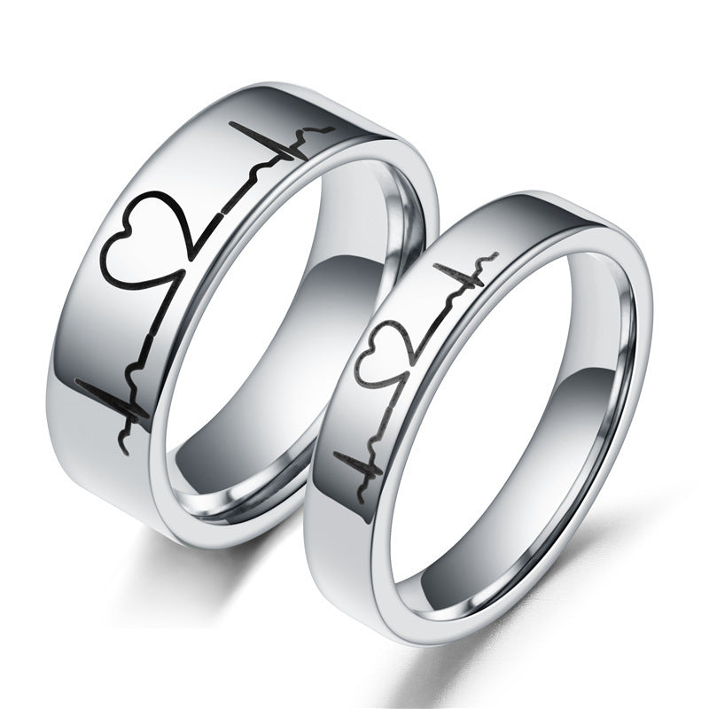 Couple titanium steel ring