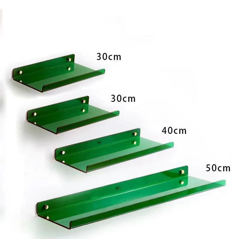 Invisible Acrylic Floating Shelf – Wall-Mounted Corner Storage