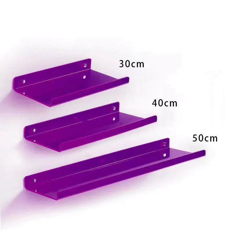 Invisible Acrylic Floating Shelf – Wall-Mounted Corner Storage