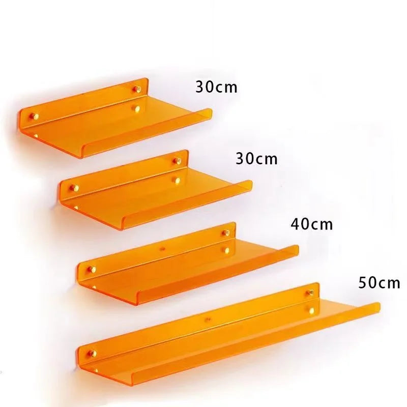 Invisible Acrylic Floating Shelf – Wall-Mounted Corner Storage