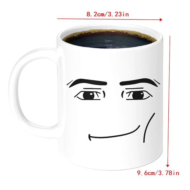Funny Face Coffee Mug – Cute Gamer Ceramic Cup325ML