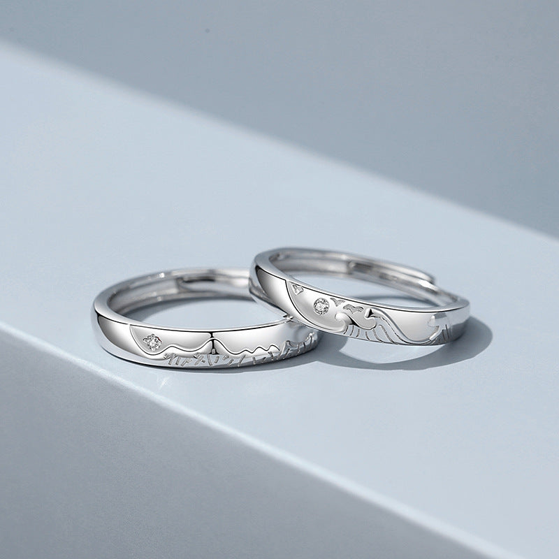 A Pair Of Sterling Silver Couple Rings