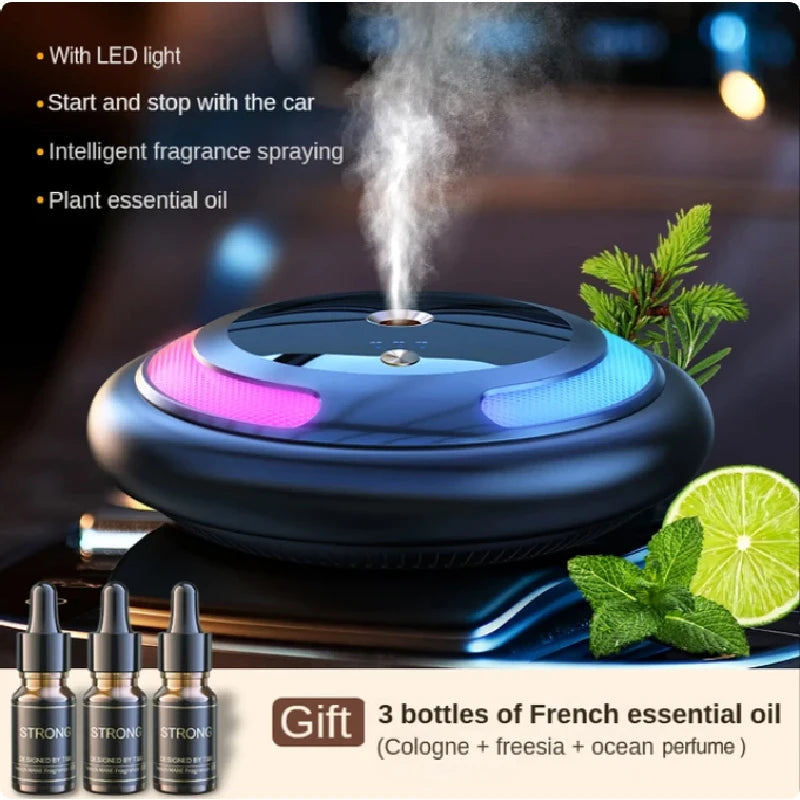 Smart Car Humidifier & Essential Oil Diffuser – LED Aromatherapy Air Freshener