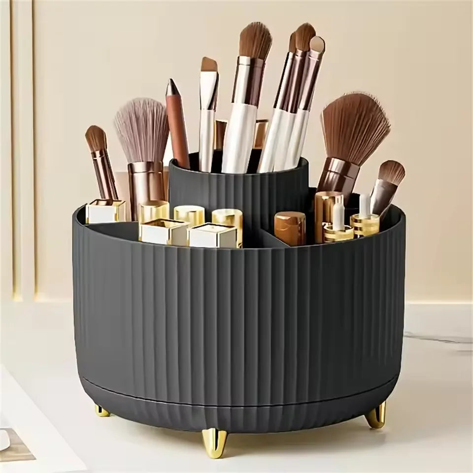 360° Rotating Storage Box Desktop Makeup Organizer Cosmetic Brush Holder Lipstick Eyebrow Pencil Holder Jewelry Container