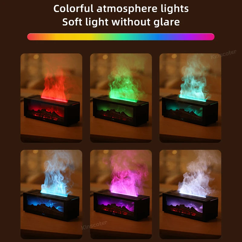 Fireplace Aroma Diffuser – LED Humidifier with Remote Control