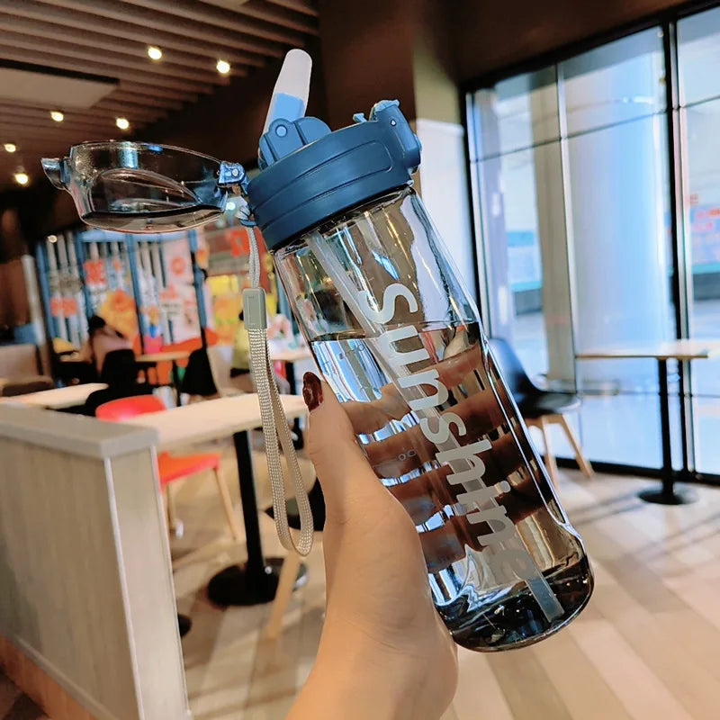 800ml Sports Water Bottle With Straw Plastic Water Bottles
