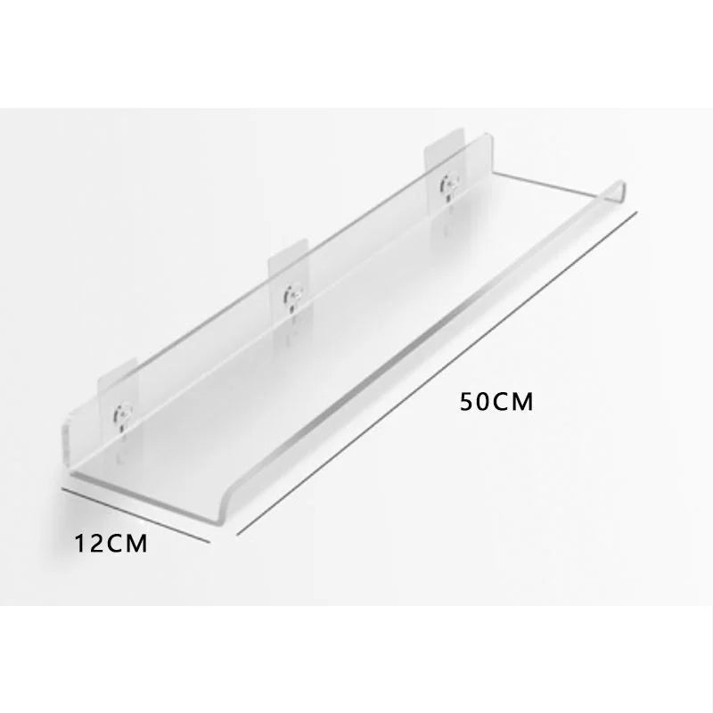 Invisible Acrylic Floating Shelf – Wall-Mounted Corner Storage