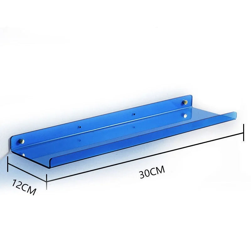 Invisible Acrylic Floating Shelf – Wall-Mounted Corner Storage