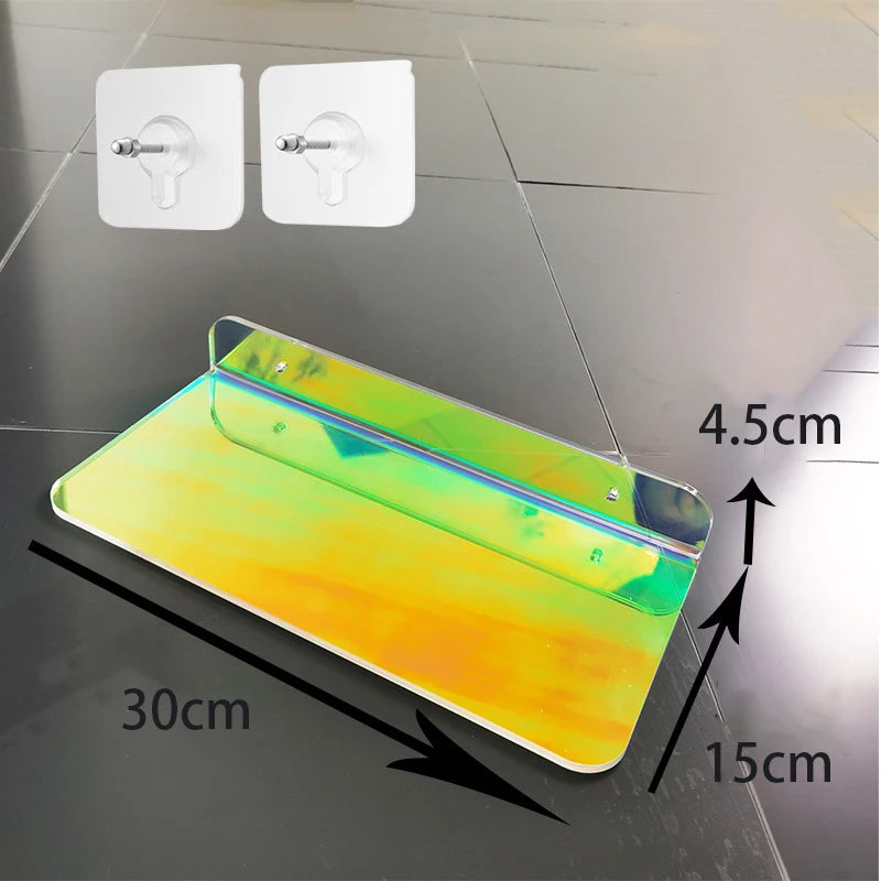 Invisible Acrylic Floating Shelf – Wall-Mounted Corner Storage