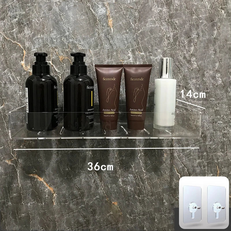 Invisible Acrylic Floating Shelf – Wall-Mounted Corner Storage