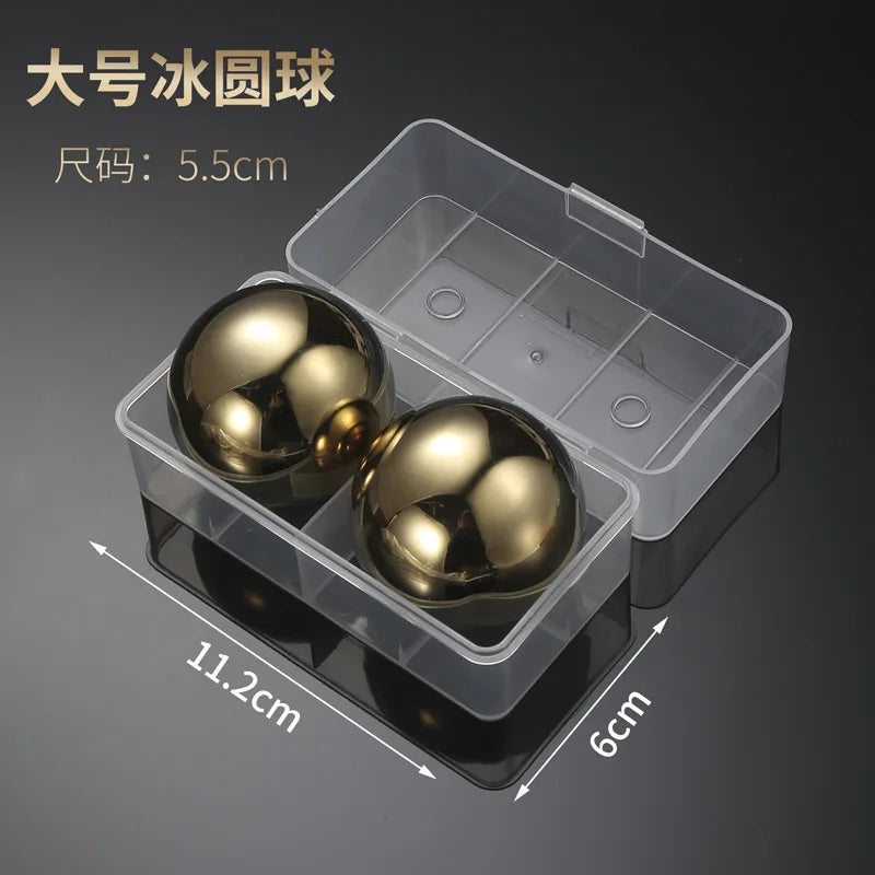 2-Piece Stainless Steel Whiskey Stones – Round Reusable Chill Balls