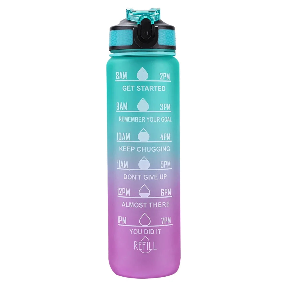 1 Liter Water Bottle Motivational Sport Water Bottle Leakproof