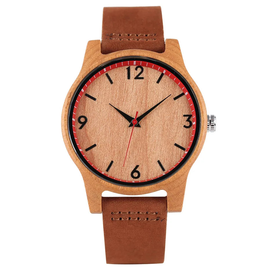 Cherry Wood/Bamboo Watches Fashion Minimalist Women's Watch