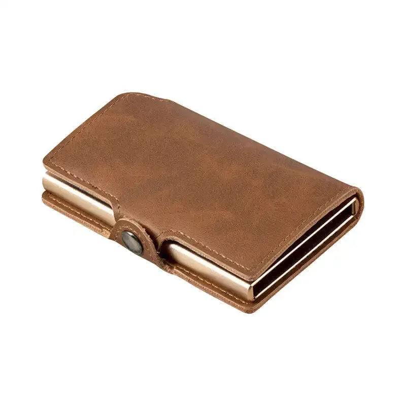 Mens Slim Leather Wallet – RFID Blocking Card Holder with Money Clip