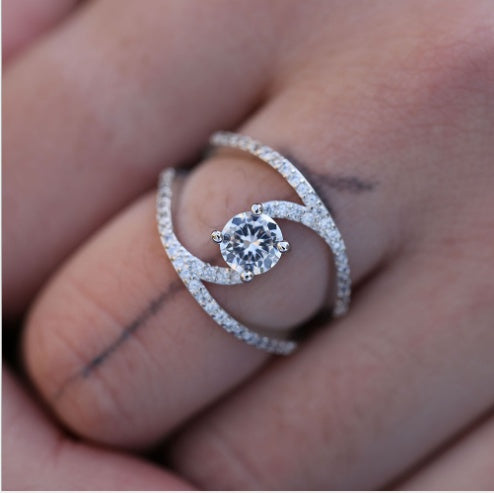 Fashionable Gorgeous Curved Rings Women's Engagement Wedding Rings