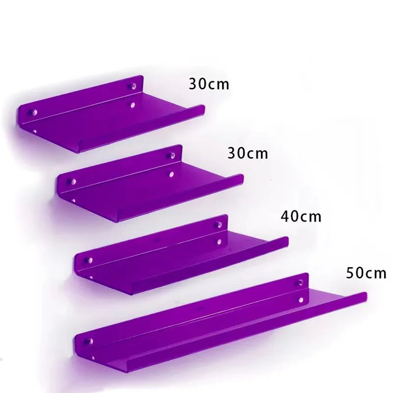 Invisible Acrylic Floating Shelf – Wall-Mounted Corner Storage