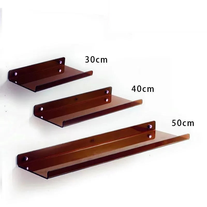 Invisible Acrylic Floating Shelf – Wall-Mounted Corner Storage