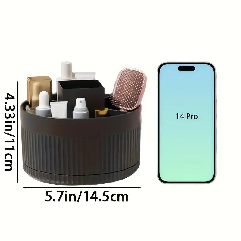 360° Rotating Storage Box Desktop Makeup Organizer Cosmetic Brush Holder Lipstick Eyebrow Pencil Holder Jewelry Container