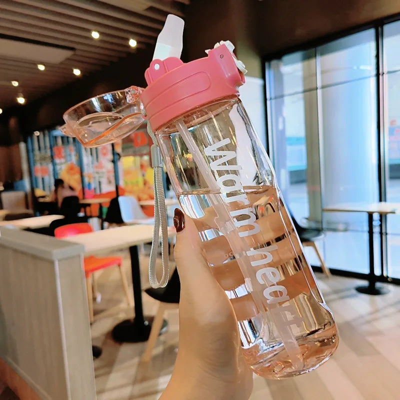 800ml Sports Water Bottle With Straw Plastic Water Bottles