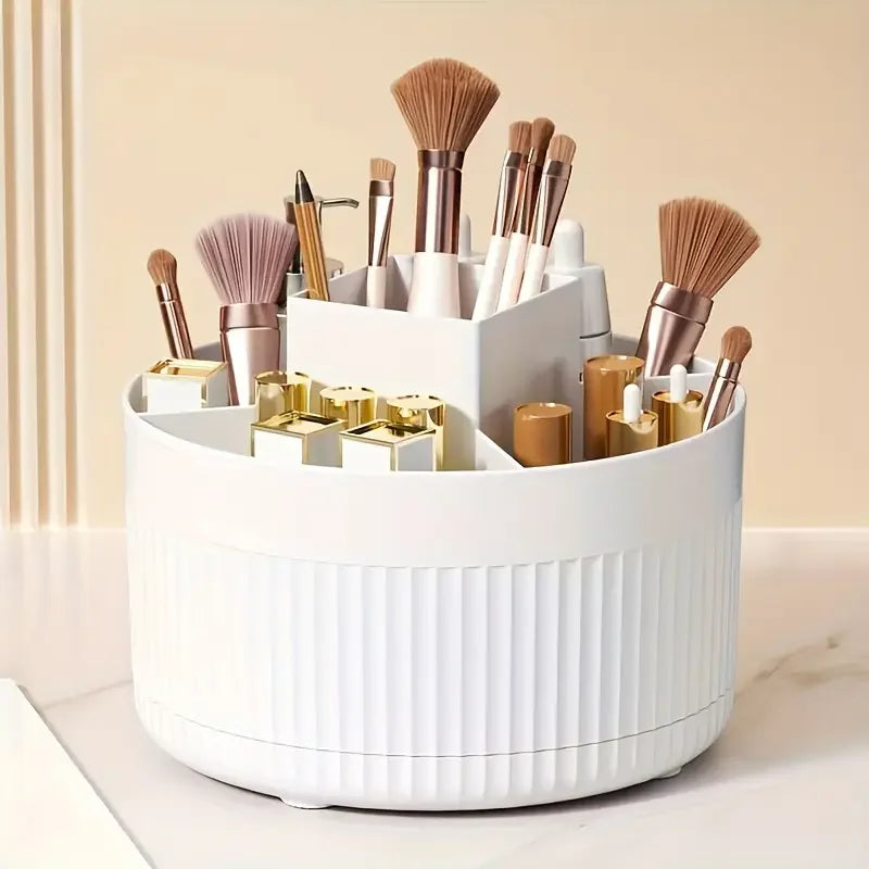 360° Rotating Storage Box Desktop Makeup Organizer Cosmetic Brush Holder Lipstick Eyebrow Pencil Holder Jewelry Container