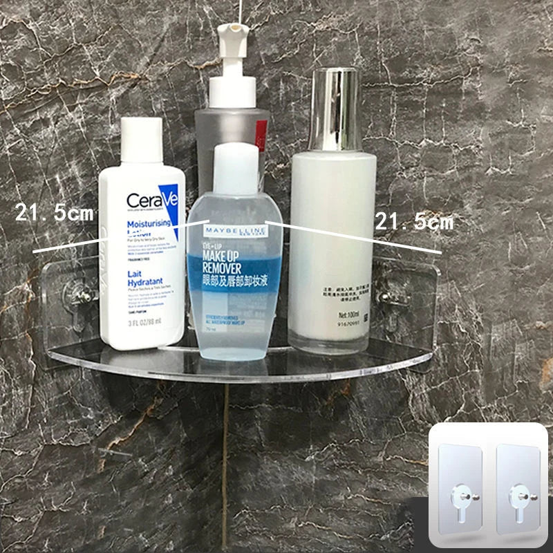 Invisible Acrylic Floating Shelf – Wall-Mounted Corner Storage