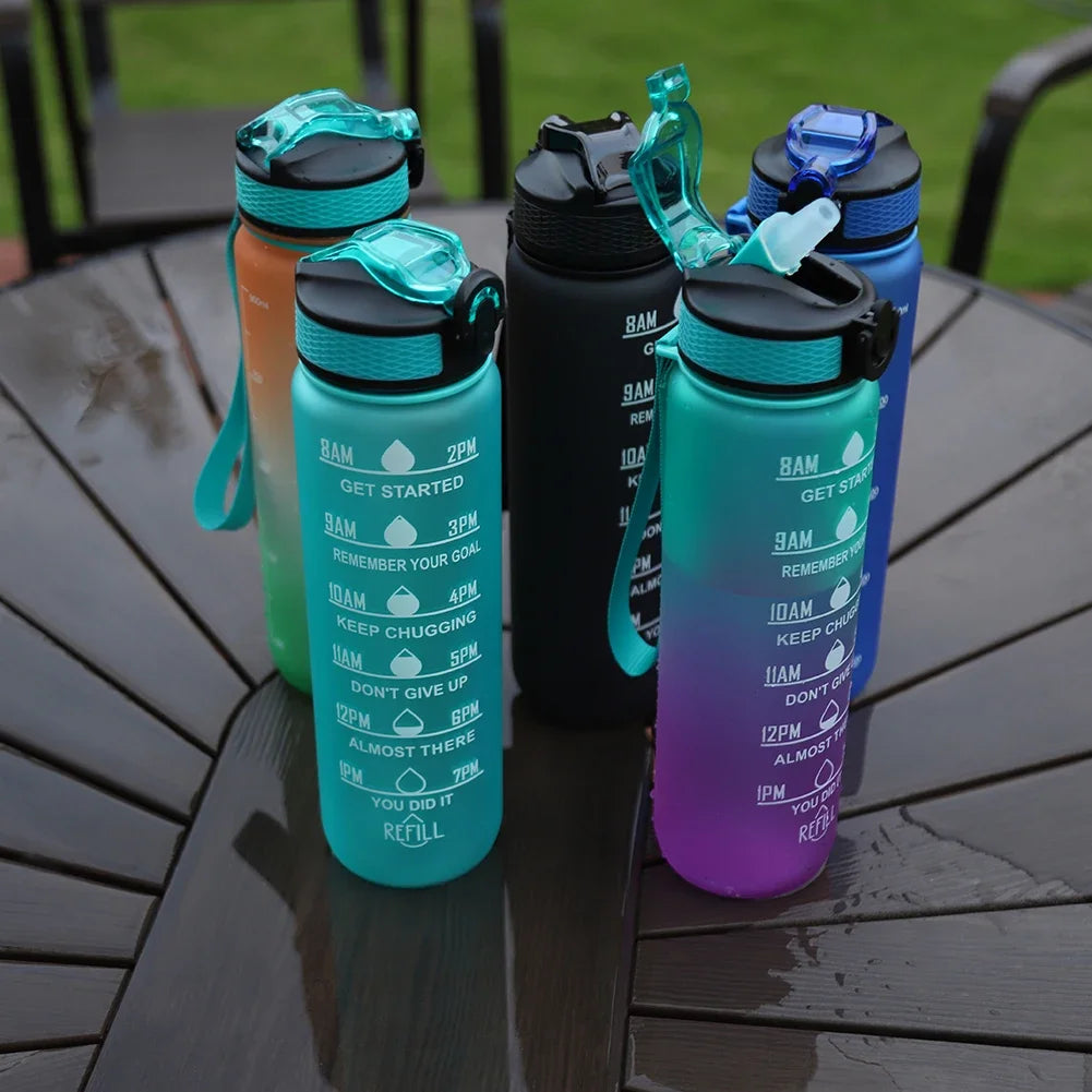 1 Liter Water Bottle Motivational Sport Water Bottle Leakproof