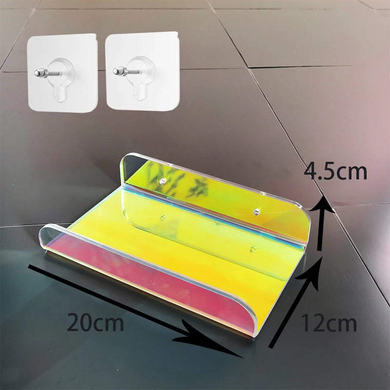 Invisible Acrylic Floating Shelf – Wall-Mounted Corner Storage