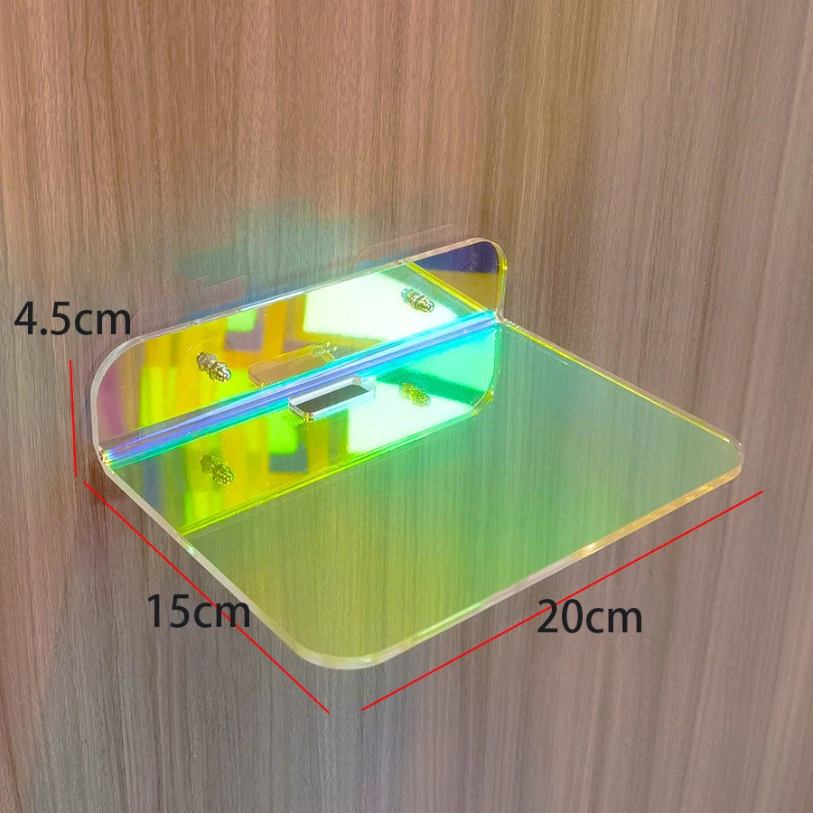 Invisible Acrylic Floating Shelf – Wall-Mounted Corner Storage
