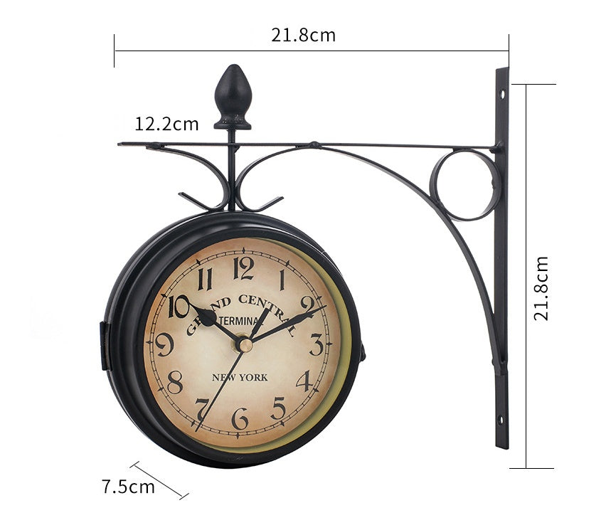 European wrought iron double wall clock