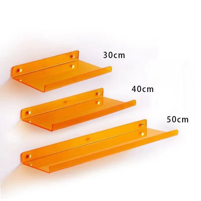 Invisible Acrylic Floating Shelf – Wall-Mounted Corner Storage