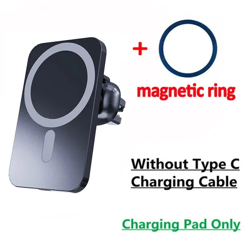 30W Magnetic Car Wireless Charger – Magsafe Phone Holder Stand