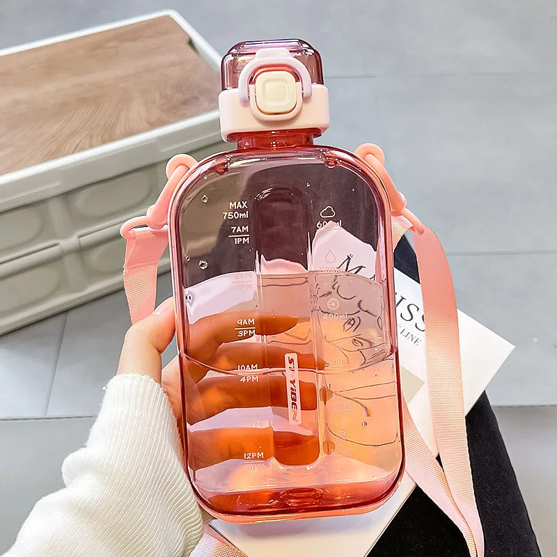 750ML Eco-Friendly Sports Water Bottle – Portable with Strap