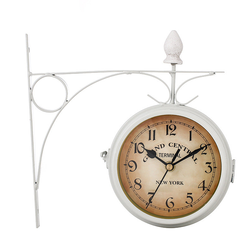 European wrought iron double wall clock