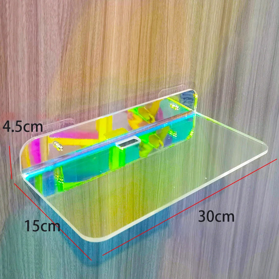 Invisible Acrylic Floating Shelf – Wall-Mounted Corner Storage