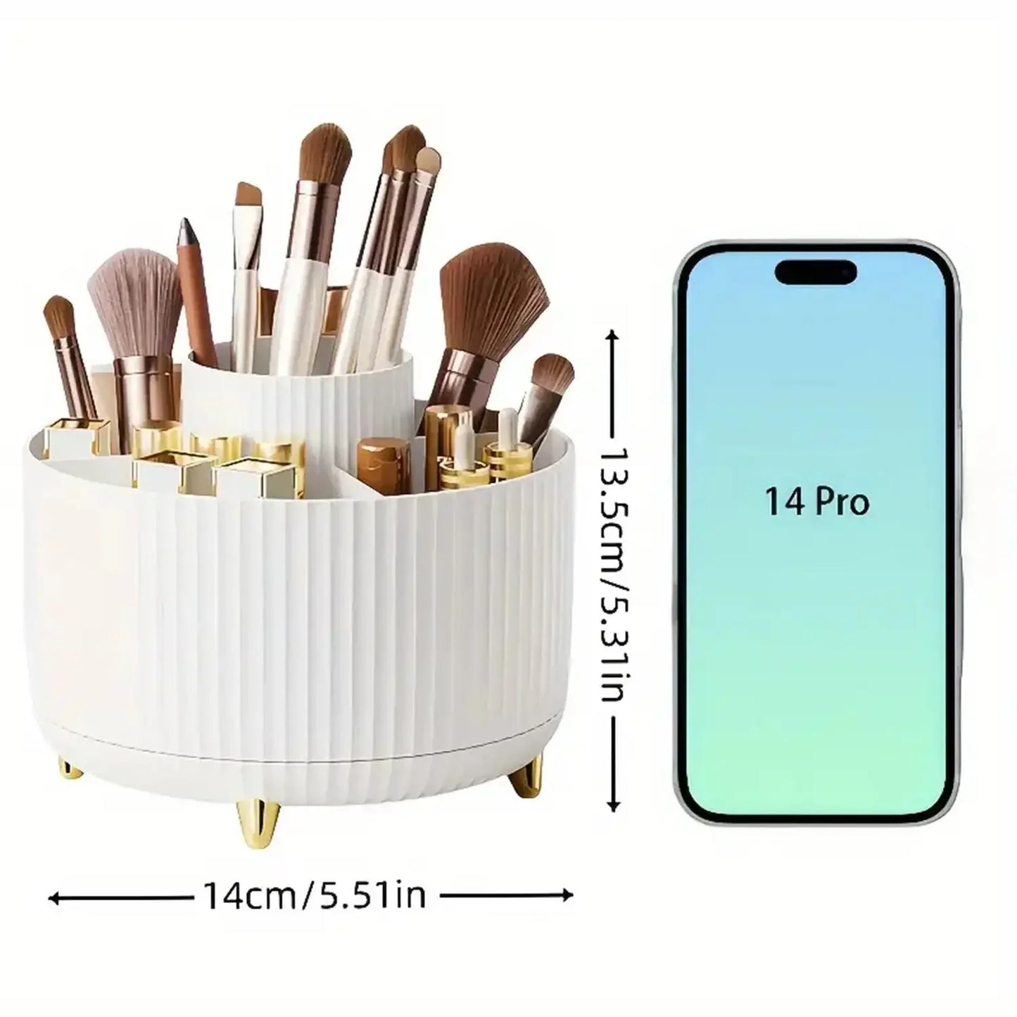 360° Rotating Storage Box Desktop Makeup Organizer Cosmetic Brush Holder Lipstick Eyebrow Pencil Holder Jewelry Container